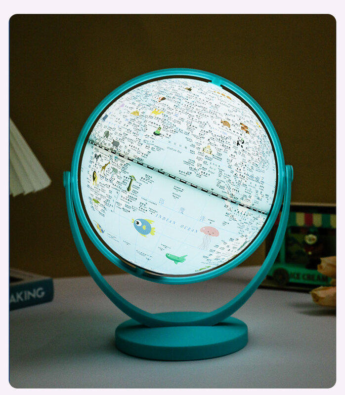 ديكور الكرة الأرضية للأطفال ، مصباح مكتبي ، صوت ذكي ، هدية عيد ميلاد إبداعية ، AR