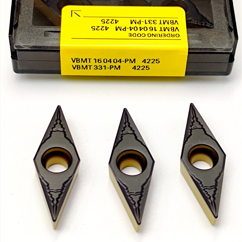 Alta qualidade cortador de carboneto inserções vbmt160404 pm4225 lâmina liga dura vbmt 160404 cnc original torneamento externo