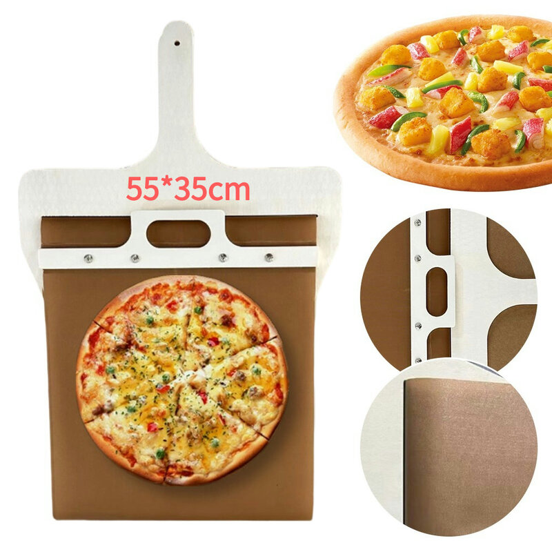 Spatola scorrevole per Pizza spatola scorrevole per Pizza spatola per Pizza in legno antiaderente Paddle multifunzione Hangable per gadget da forno per Pizza