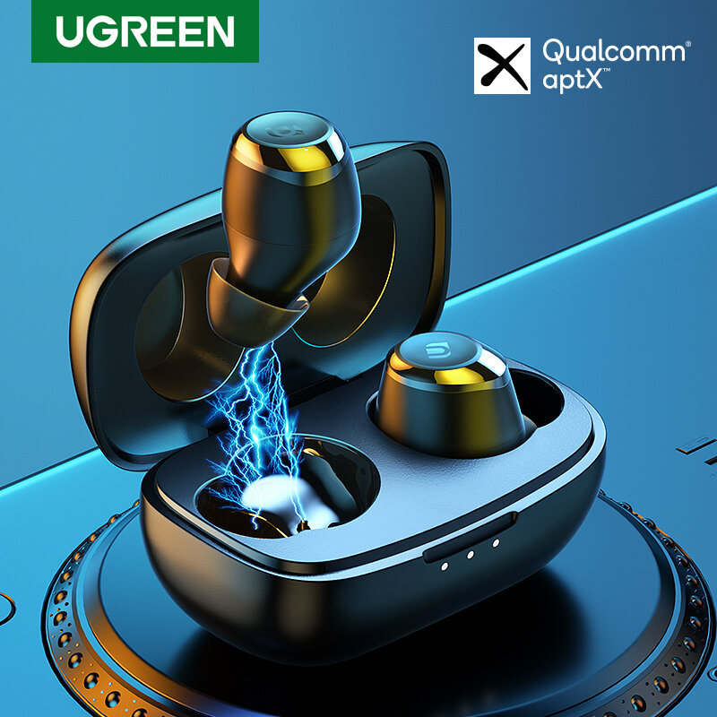 UGREEN-auriculares inalámbricos con Bluetooth 5,0, dispositivo Qualcomm aptX, estéreo, Supergraves, 27H de tiempo de reproducción, 2 modos