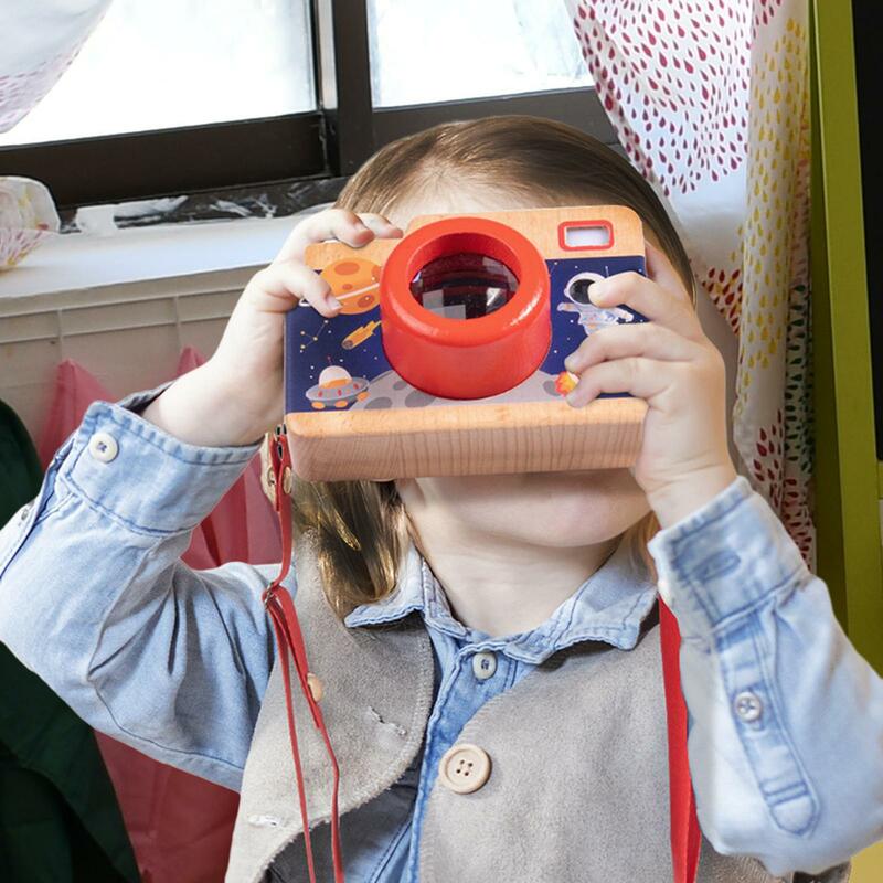 Wood Pretend Camera Pretend Time Play for Birthday Gift Intelligent Toys