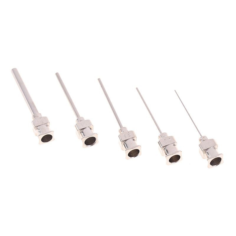 5Pcs stainless steel Sliver Gauge Blunt Stainless Dispensing Syringe Needle Tip 12/16/18/20/25/38G