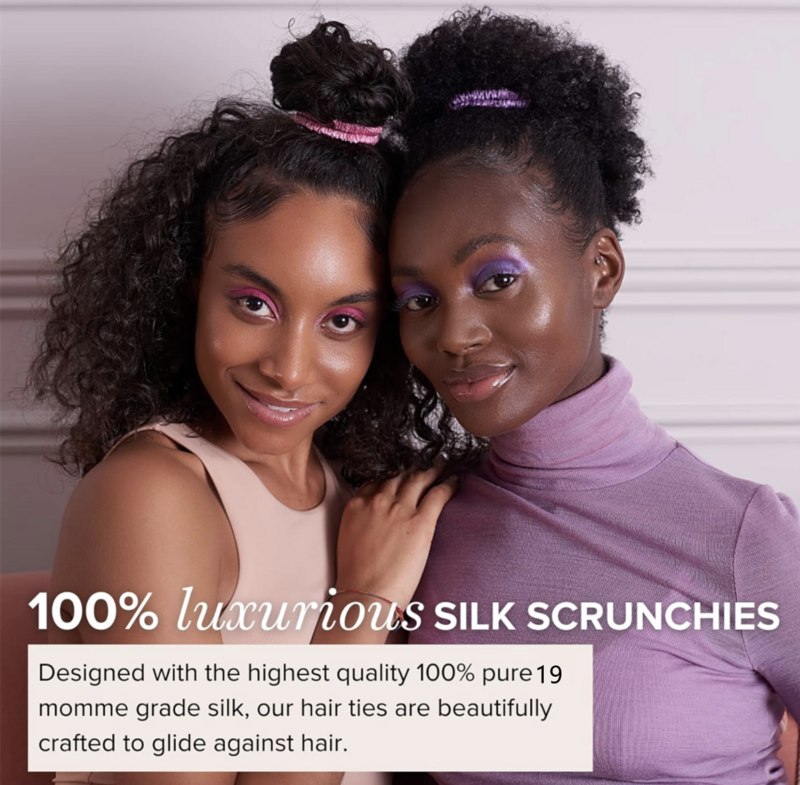 Pure Mulberry Silk Hair Scrunchies, 100% Puro, Gravatas, Hairbands, Skinny Ponytail Titulares, Monocromático, Natural Hair Acessórios
