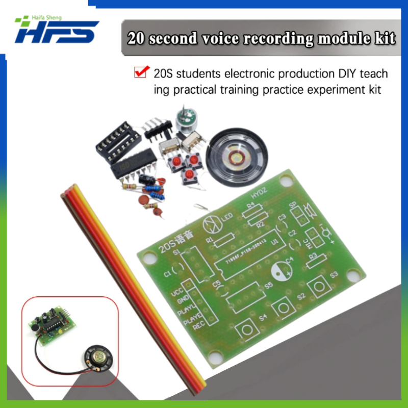 ISD1820 Kit perekaman suara 20 detik untuk siswa Kit percobaan pelatihan DIY produksi elektronik
