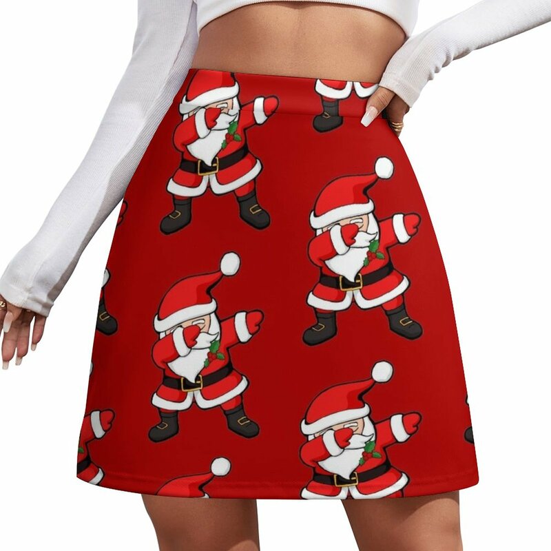 Dabbing rok Mini Santa Claus, pakaian Korea rok wanita Dab Natal
