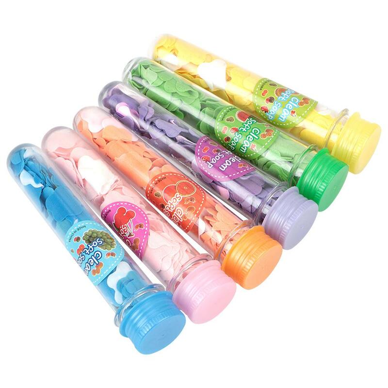 Mini Disposable Washing Hand Paper Soap Body Washing Bath Random Confetti Foaming Flower Paper Soap Portable Trave Cleaning Tool