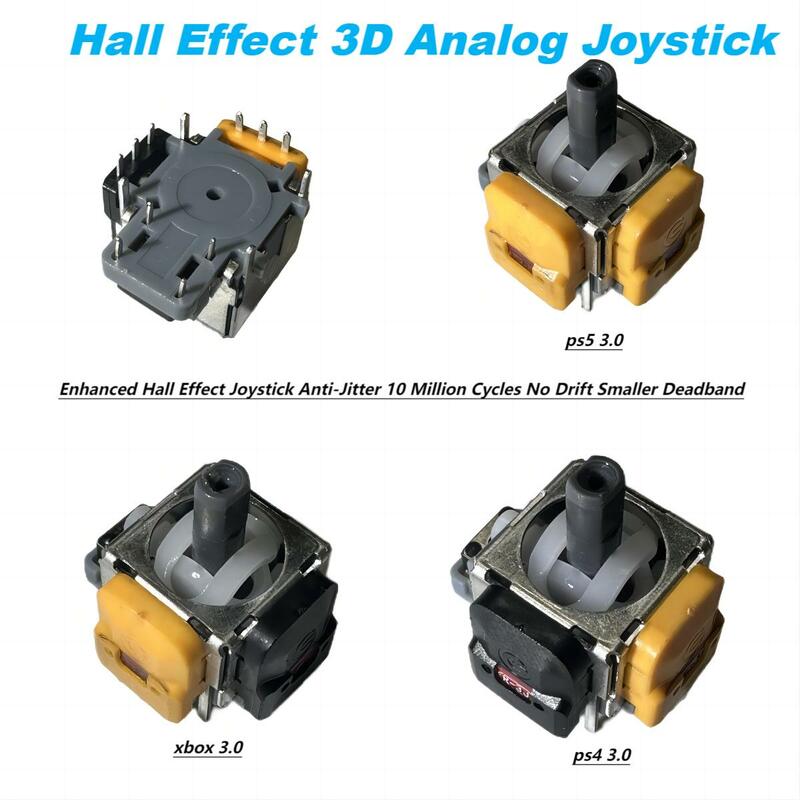 Joystick de efecto antivibración para xbox Hall, 100 piezas ~ 10 piezas, venta al por mayor mejorada, PS4, ps5, 10 millones de vida, sin deriva, sin retraso