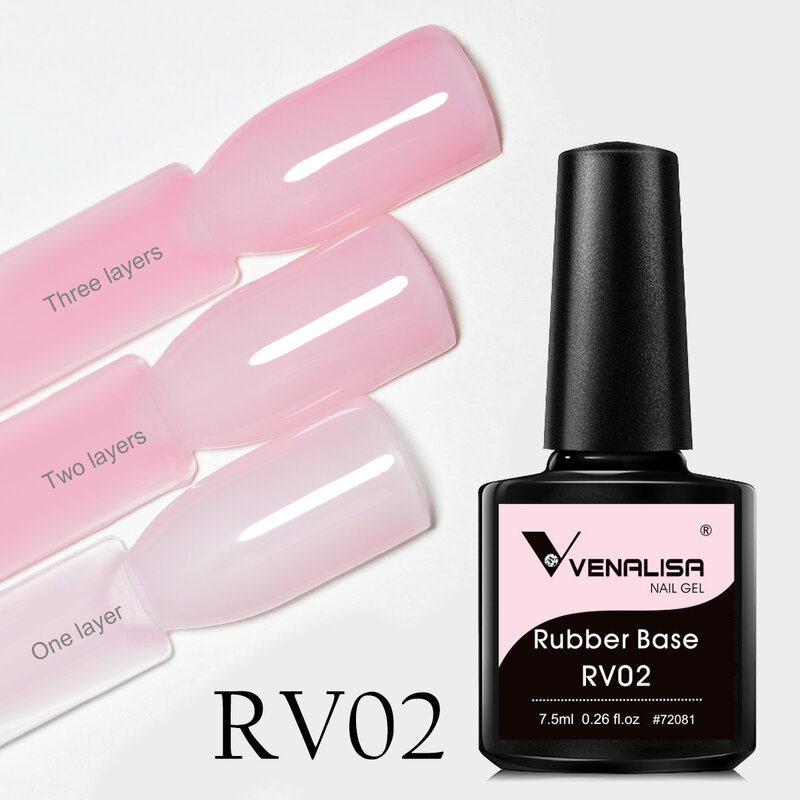 VENALISA-esmalte en Gel para uñas, barniz semipermanente de Color rosa gelatinoso, Base de goma, Pastel francés, 7,5 ml