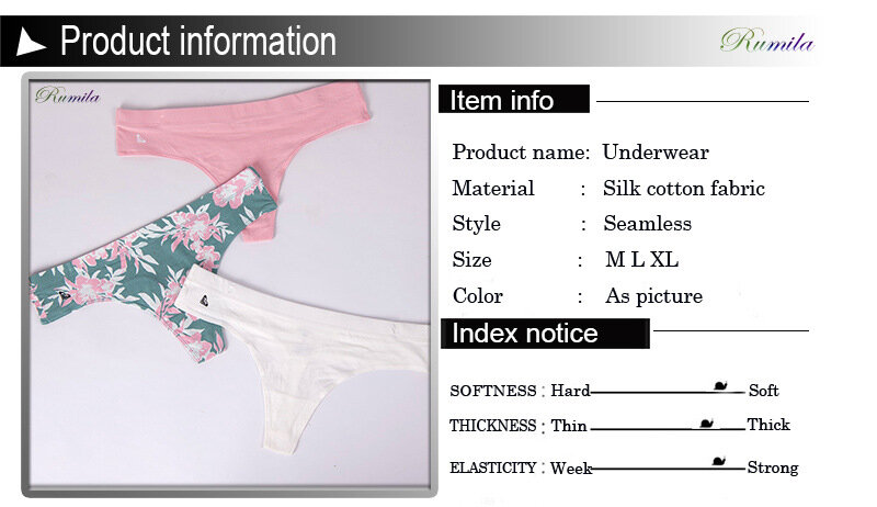 Women Sexy Panties Cotton G-String Underwear Intimates No Trace Soft Low Rise Solid Color Female Briefs Fashion Bikini Thong