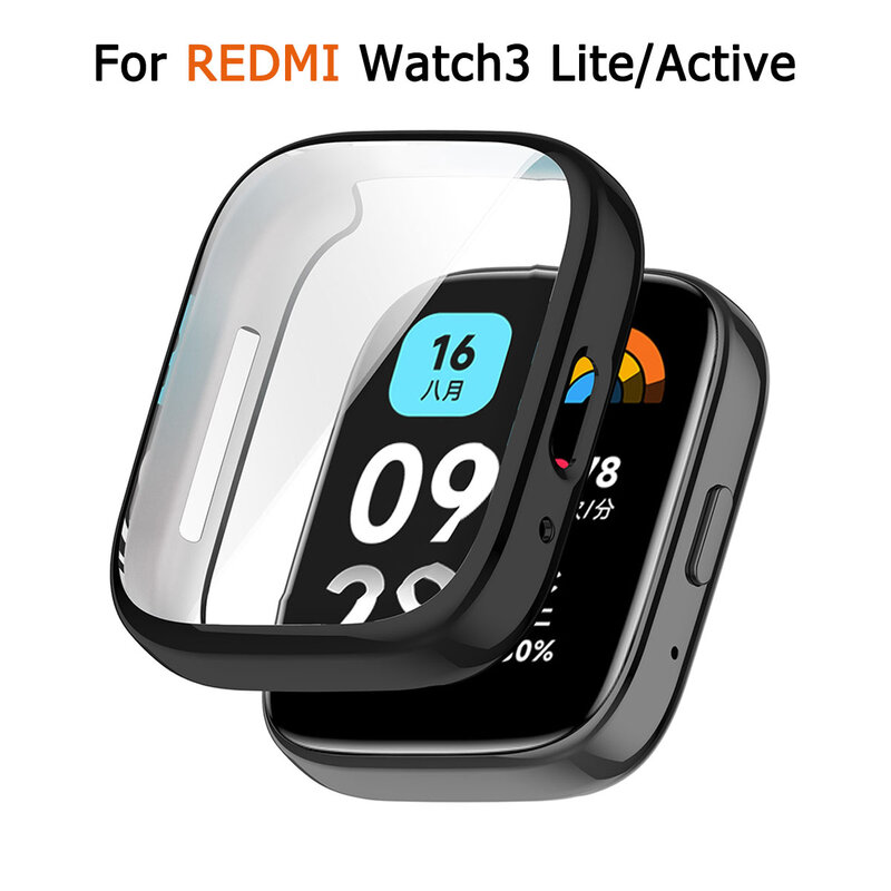 Redmi Watch 3 Lite 스마트워치용 소프트 실리콘 케이스, 쉘 TPU 올 어라운드 스크린 보호대 범퍼 커버, Redmi Band 3 Active용