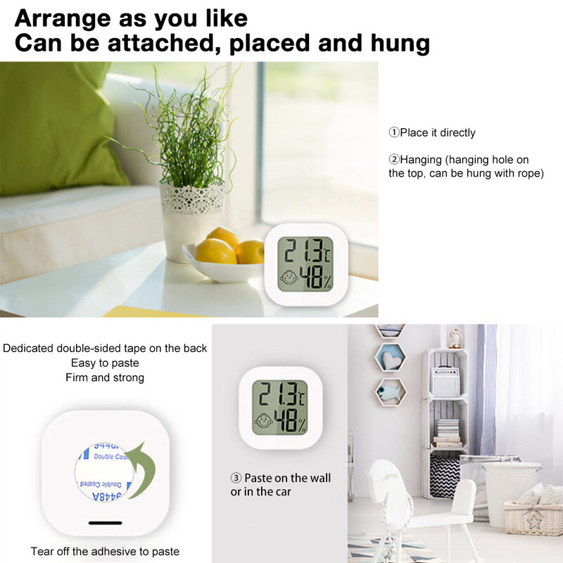 Mini termómetro Digital LCD, higrómetro para interiores y exteriores, higrómetro para el hogar, Sensor de temperatura, herramienta de medición de humedad