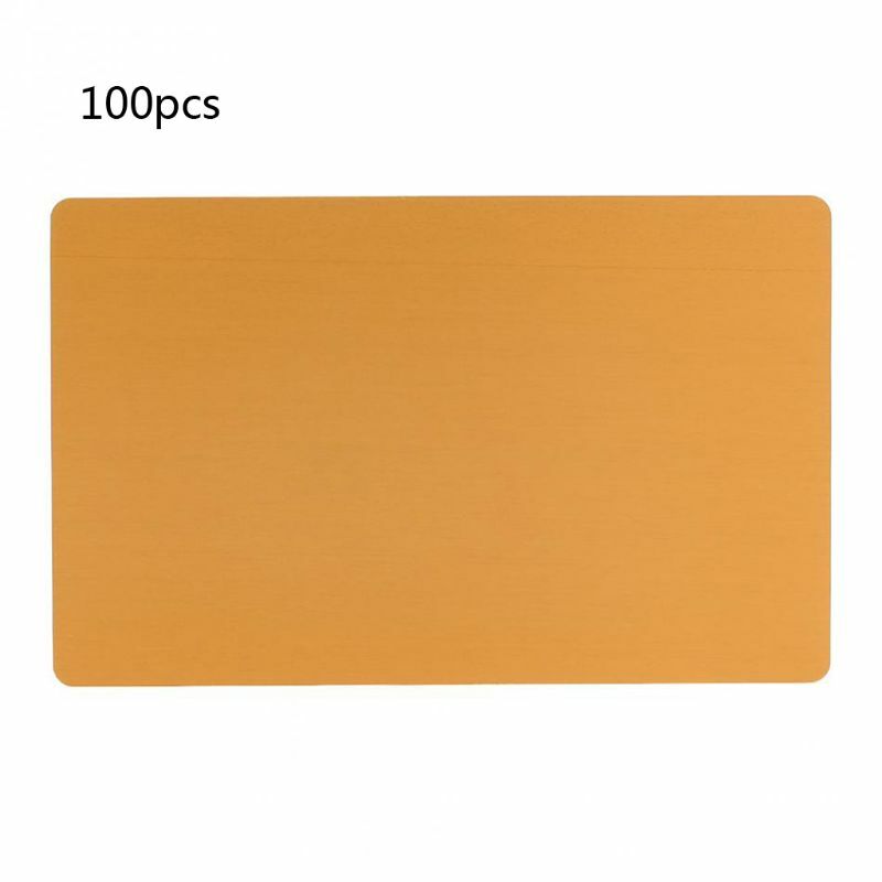 100 упаковок толщиной 0,18 мм заготовки для визиток цветная отделка Алюминий Металл Круглый Угловой знак гравировка для клиента