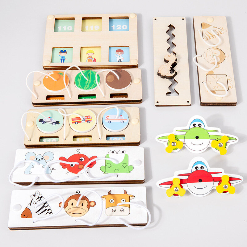 Beschäftigt Brett DIY Material Zubehör Montessori Lehrmittel Baby frühe Bildung lernen Fähigkeit Spielzeug Teil Holz Brettspiele