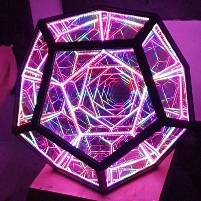 2022 Creative 3D Infinity Dodecahedron Creative Cool Color Art Night Light Christmas Decoration Lights Dream Light