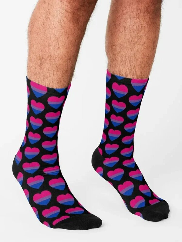 Bisexual Heart Socks funny gift christmas stocking Socks Men Women's