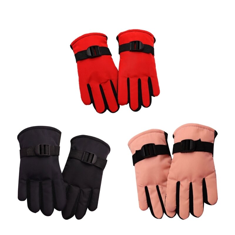 127D Winter Mittens Ski Gloves Waterproof Thermal Gloves for 3-13 Years Kids Children
