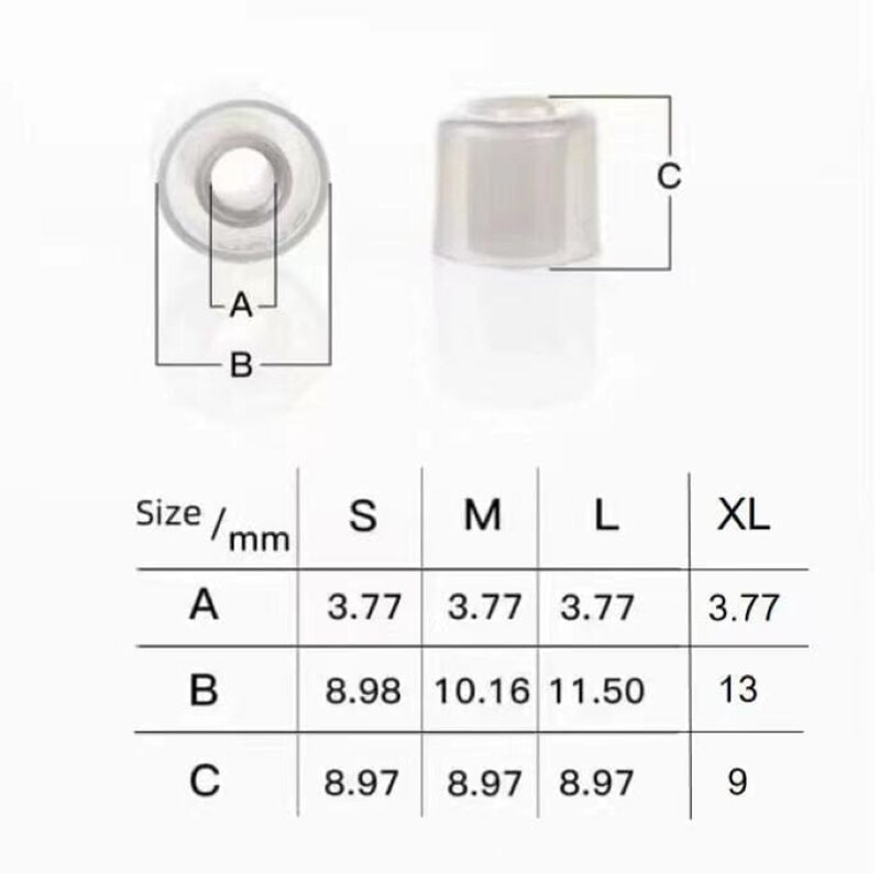 DUNU S & S (panggung & Studio) Eartips silikon untuk 4.0mm-6mm Nozzle S/M/L/XL, ujung telinga silikon Universal untuk Headphone, earbud