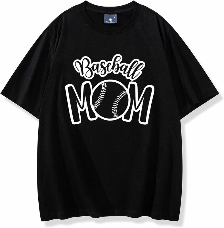 Baseball Mom Shirt Womens Mom Shirt Short Sleeve Letter Print Summer Tops Tees Novelty Baseball Graphic Top