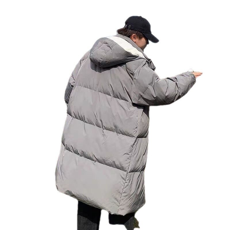 Mittellange Kapuze koreanische Baumwoll jacke Herren Winter dicken Hong Kong Stil ins trend ige Marke lose warme Jacke Daunen jacke Trend