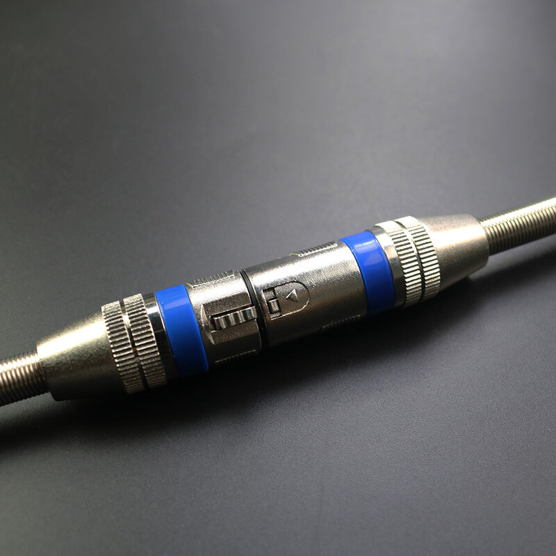 Connecteur de Microphone Audio KTV XLR, 3 broches mâle et femelle J3P XLR avec un Long ressort argent avec anneau bleu