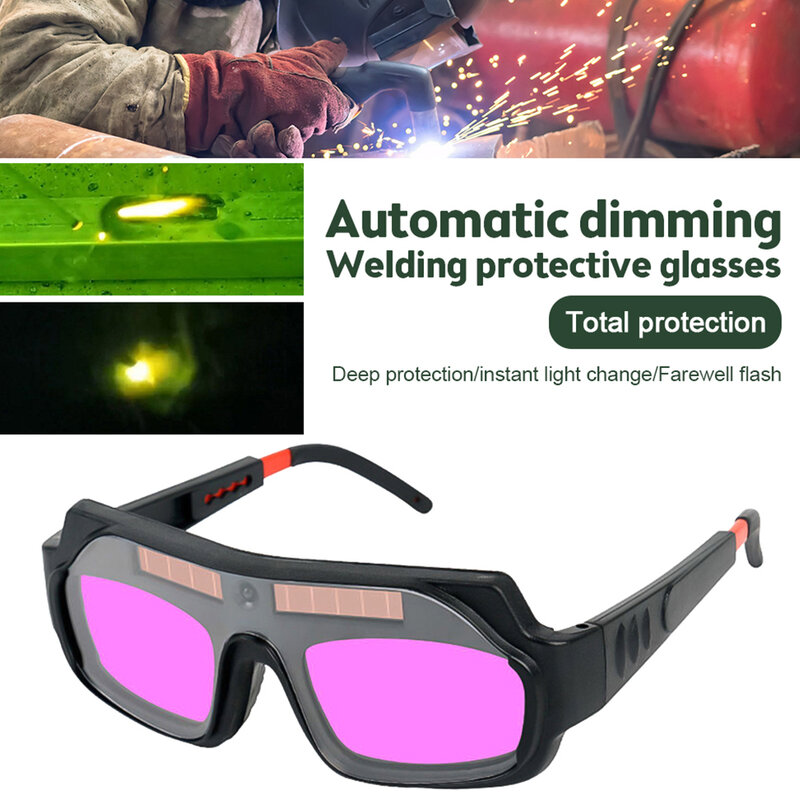 نظارات لحام أوتوماتيكية بضوء متغير ، شحن بالطاقة الشمسية ، قوس الأرجون ، نظارات حماية خاصة للعين ، نظارات برأس