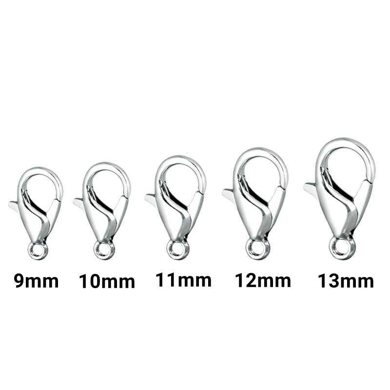 20pcs Stainless Steel Lobster Clasp Fastener Hook Lock for DIY Necklace Bracelet Jewelry Making Supplies Materials Accessories