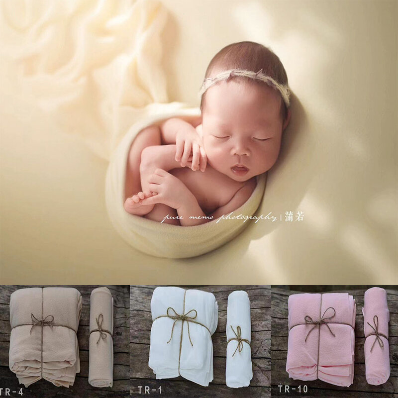 Set di fondali e avvolgenti per neonati morbidi puntelli per fotografia per bambini Beanbag neonato a doppio lato in posa copertura in tessuto coperta per bambini elasticizzata