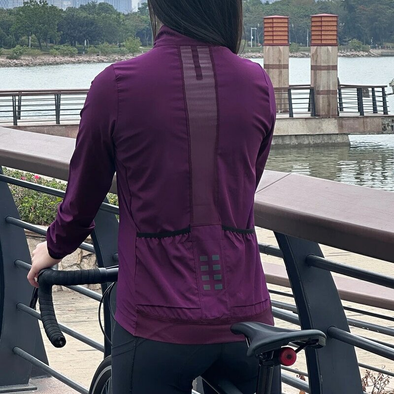 WOSAWE-Veste de cyclisme à manches longues pour femme, coupe-vent, manteau de vélo en fibre, imperméable, coulée, VTT, vélo