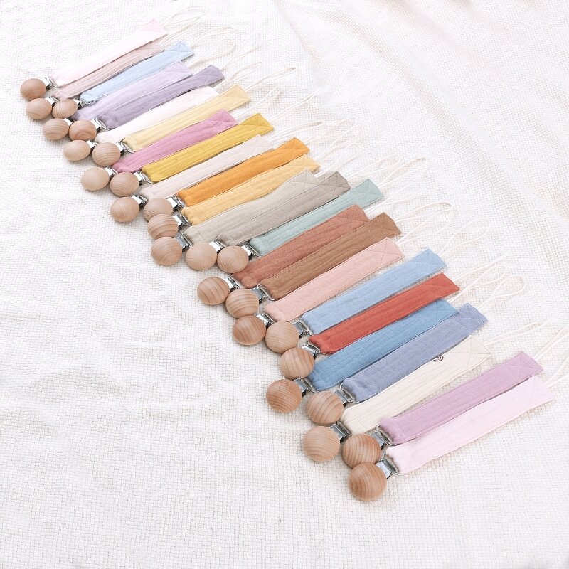Cotton Linen Baby Pacifier Chain Clip Soother Nipple Holder Clasps Dummy Attache Bebe Feeding Dropship