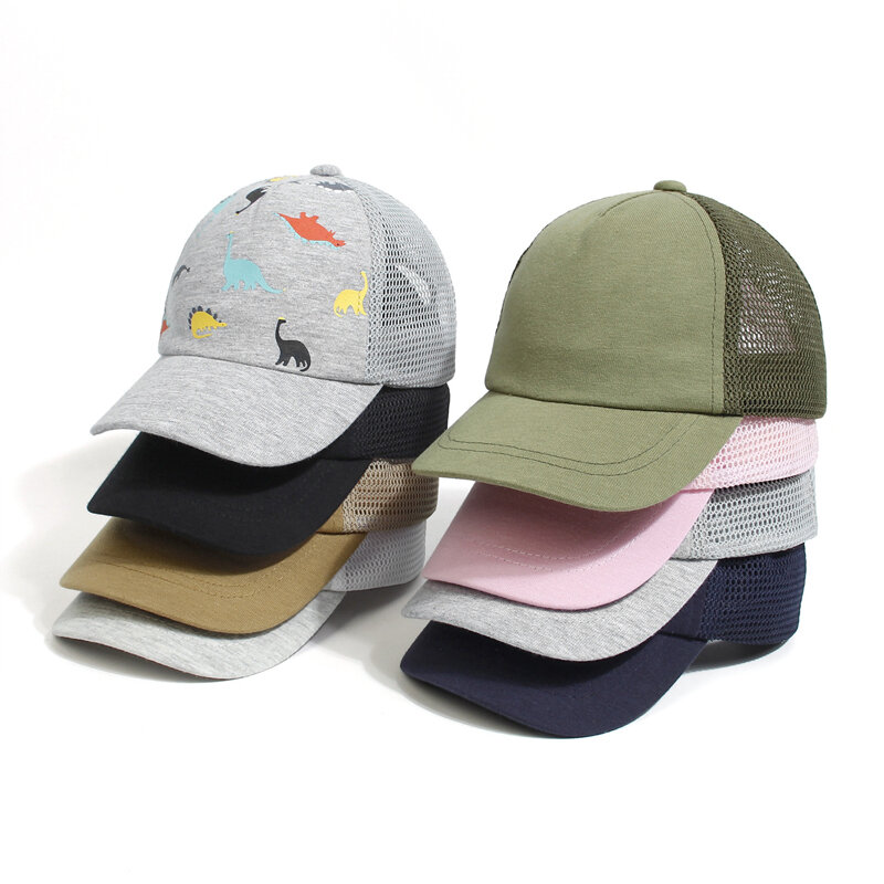 Summer Baby Boy Cap Dinosaur Mesh Kids Sun Hats for Girls Accessories Sports Travel Children Baseball Caps Adjustable 0-5Y