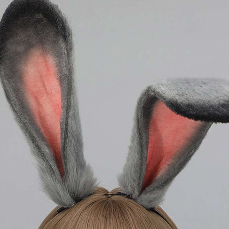 春コスプレヘッドバンドぬいぐるみウサギの耳の形のヘアフープかわいいヘッドバンド女性のためのドロップシッピング