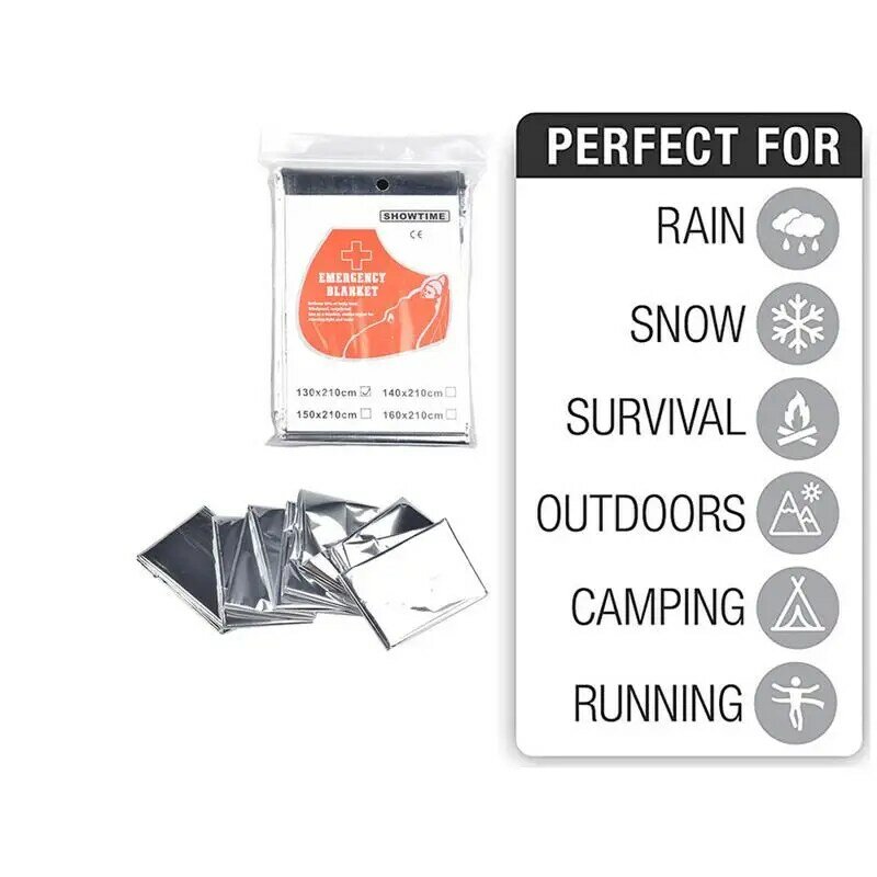 Coperta spaziale coperte termiche a doppia faccia per la sopravvivenza forniture sportive all'aperto per il campeggio escursionismo maratona Wilderness