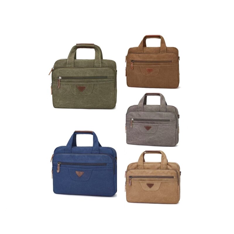 Canvas Briefcase Hand-held Slung Men's Business Bag New Fashion Computer Bag