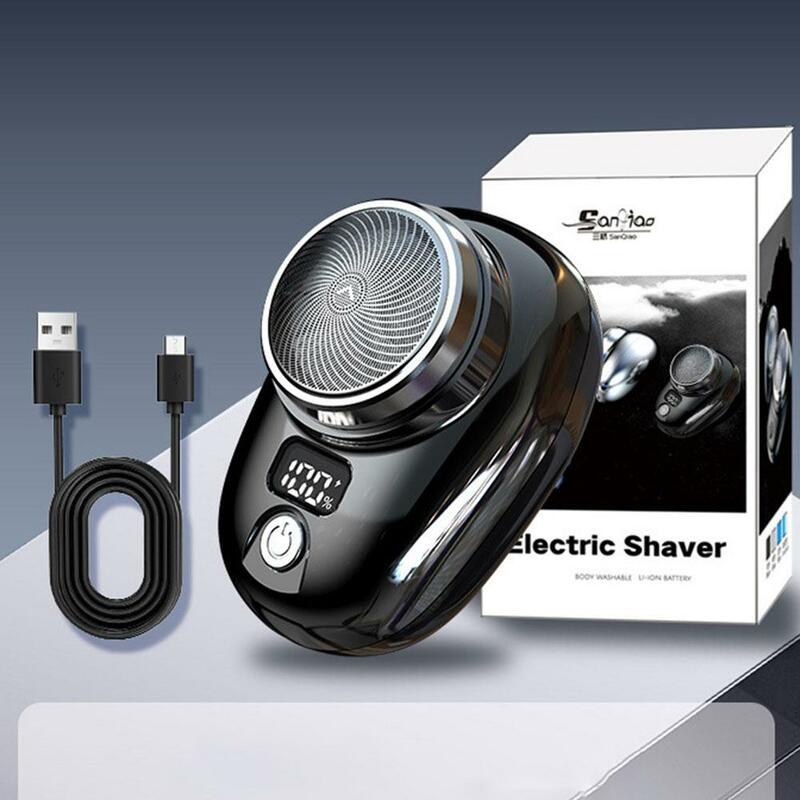 Mini golarka elektryczna dla mężczyzn zamontowana w samochodzie golenia z cyfrowym wyświetlaczem trymer do brody do kieszonka podróżna golarki