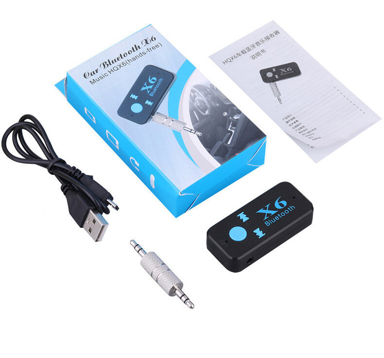 Upgrade 3.5mm Car Bluetooth-compatible Receiver The New Version 5.0 X6 Plus Interface Audio Bluetooth-compatible Receiver