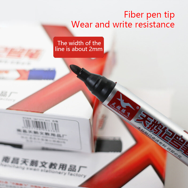 Impermeável Capable Mark Pen, oleosa caneta marcador, Trabalho Logística, secagem rápida Pen Signature, oleosa marcador, papelaria, cabeça grande, 1pc