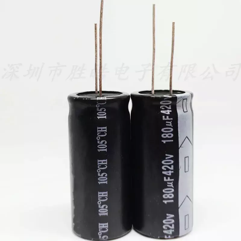 Condensadores electrolíticos de aluminio, enchufe recto Premium, volumen: 18x45, alta calidad, 420V, 180UF, 1 piezas