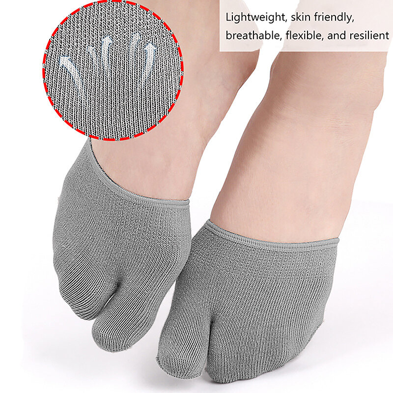 Носки с двумя пальцами, носки с разрезом, носки с полупальцами, летние тонкие невидимые Дышащие носки с разделением большого пальца