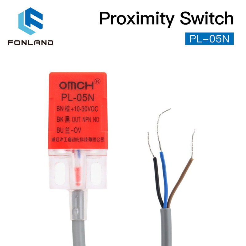 Fonland indutivo sensor de proximidade comuta PL-05N 5mm npn para fora DC10-30V normal aberto novo para a máquina de corte a laser