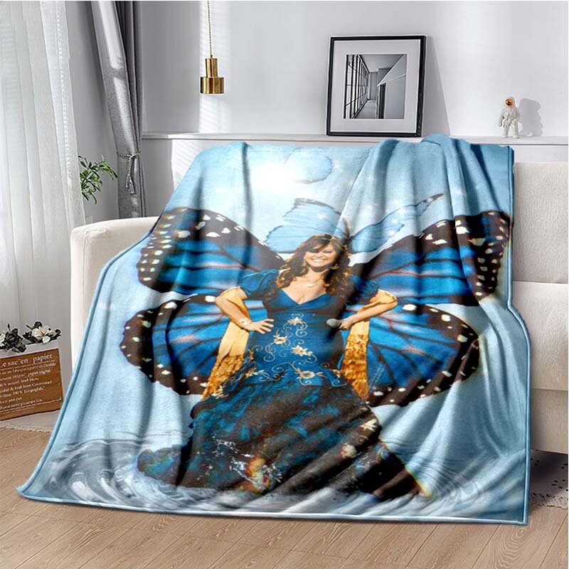 Selimut motif Rivera penyanyi Latin klasik selimut flanel Fanart selimut modis lembut hangat selimut piknik harian Rumah