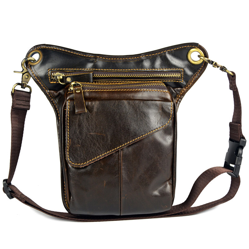 Vintage Leather Drop Leg Bag Outdoor Thigh Waist Hip Fanny Pack for Men Women Portable Convenient Vintage Leather
