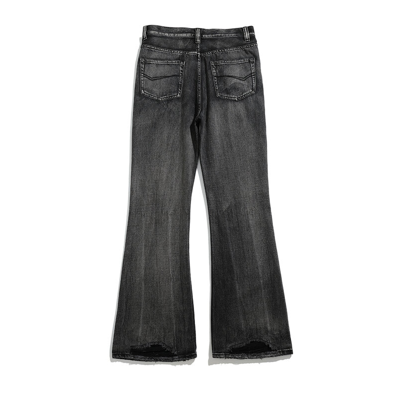 Celana Denim Kaki Lebar Lurus Vintage Dicuci Harajuku Celana Jeans Flare Kasual Longgar High Street Pria dan Wanita Y2K Ukuran Besar