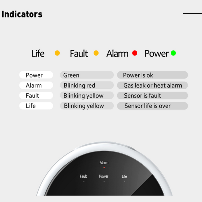 ACJ – détecteur d'alarme de fuite de gaz domestique, wi-fi, gpl, carburant naturel, compatible avec l'application Tuya Smart Life