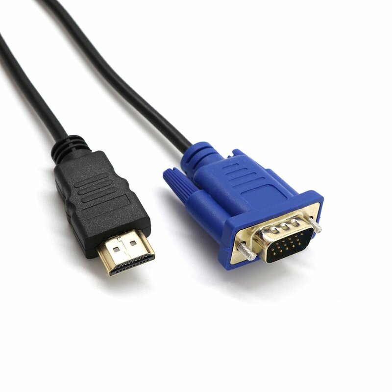 1M HDMI-compatible To VGA D-SUB Male Video Ad Ter Cable Lead For TV PC Computer Durable Video Ad Ter Cable