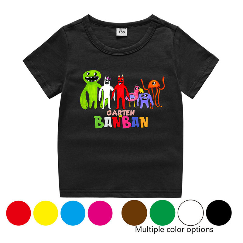 T-shirt à manches courtes pour garçon et fille, vêtement pour enfant de 2 à 8 ans, à la mode, avec dessin animé, jardin de Banban, été