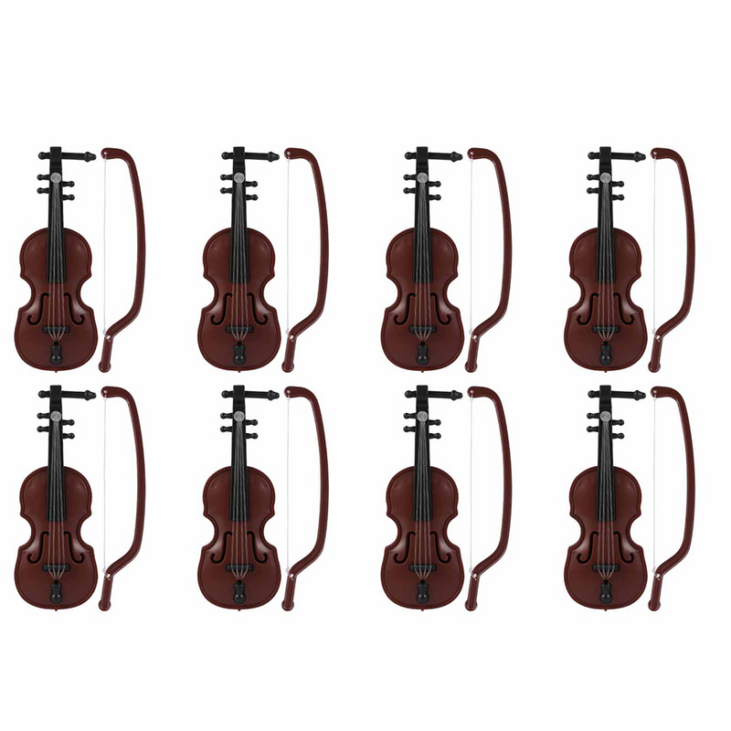 8 set Toy Room Mini violino Baby Home Decor modello di strumento musicale decorazioni Desktop in Abs