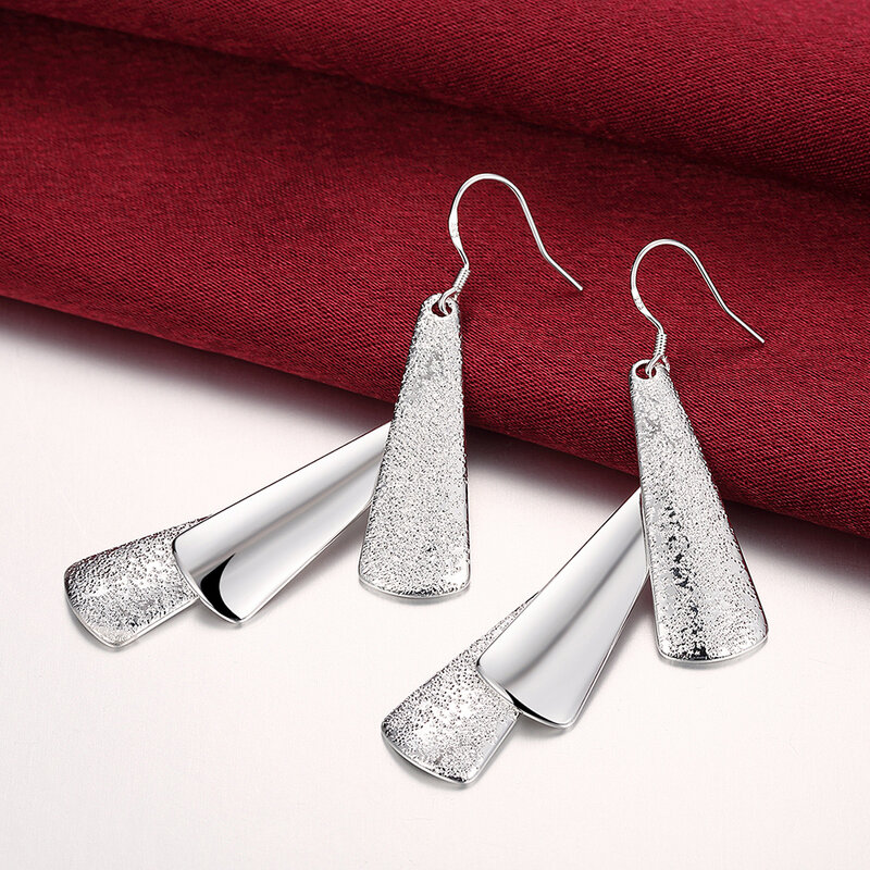 Hochwertiger Retro-Schmuck 925 Sterling Silber Ohrring für Frau Mode Geometrie lange Ohrringe Party Geschenke