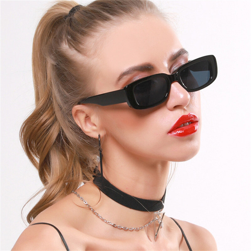 2023 New Fashion Summer Vintage Small Square Frame Sunglasses For Women Retro Punk Rectangle Sun Glasses Eyewear Shades Outdoor
