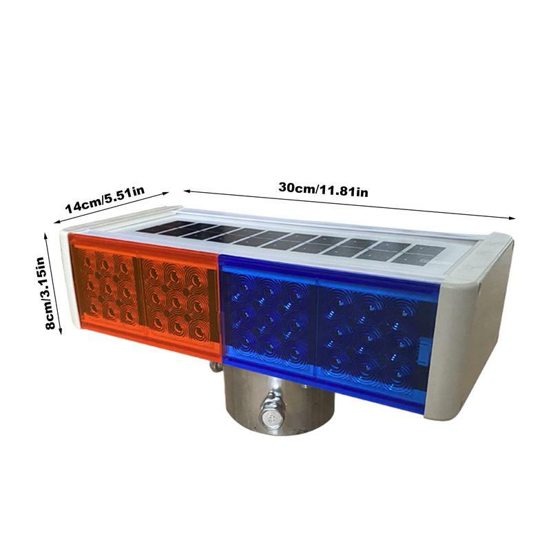 Solar betriebenes Blitzlicht Wasserdichtes Alarm-Blitzlicht Licht hohe Helligkeit Blitz Ampeln flackern rotes und blaues Licht