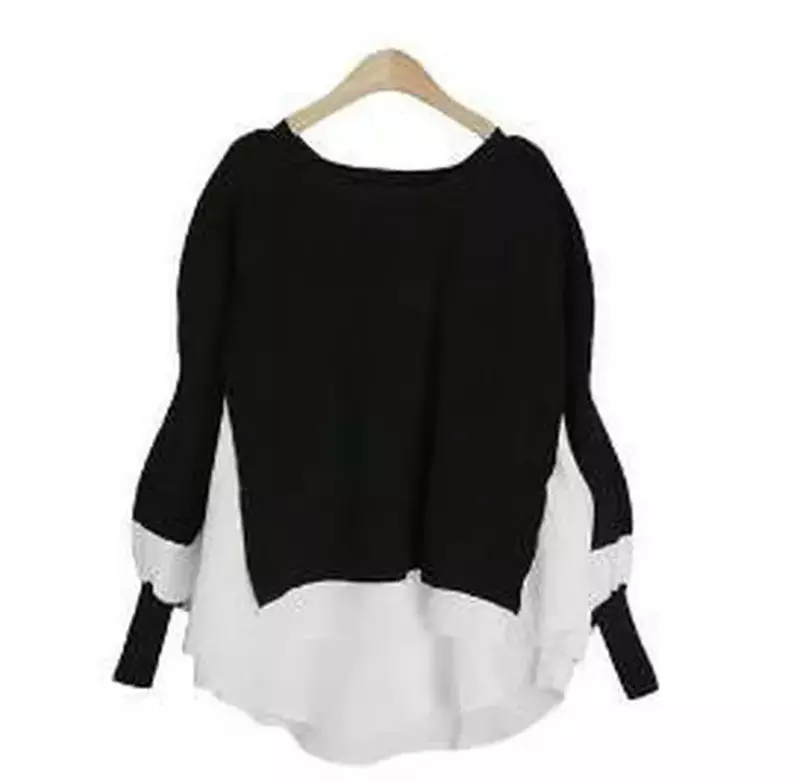 2023 Autumn and Winter New Fashion Sweater Women Pullover Long Sleeve Lantern Sleeve Round Neck Wild Loose Sweater